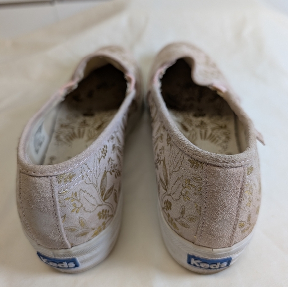Keds x Rifle Paper Co Triple Decker Shoe Floral Blush Pink Gold Slip-On Size 8.5 - Picture 4 of 8